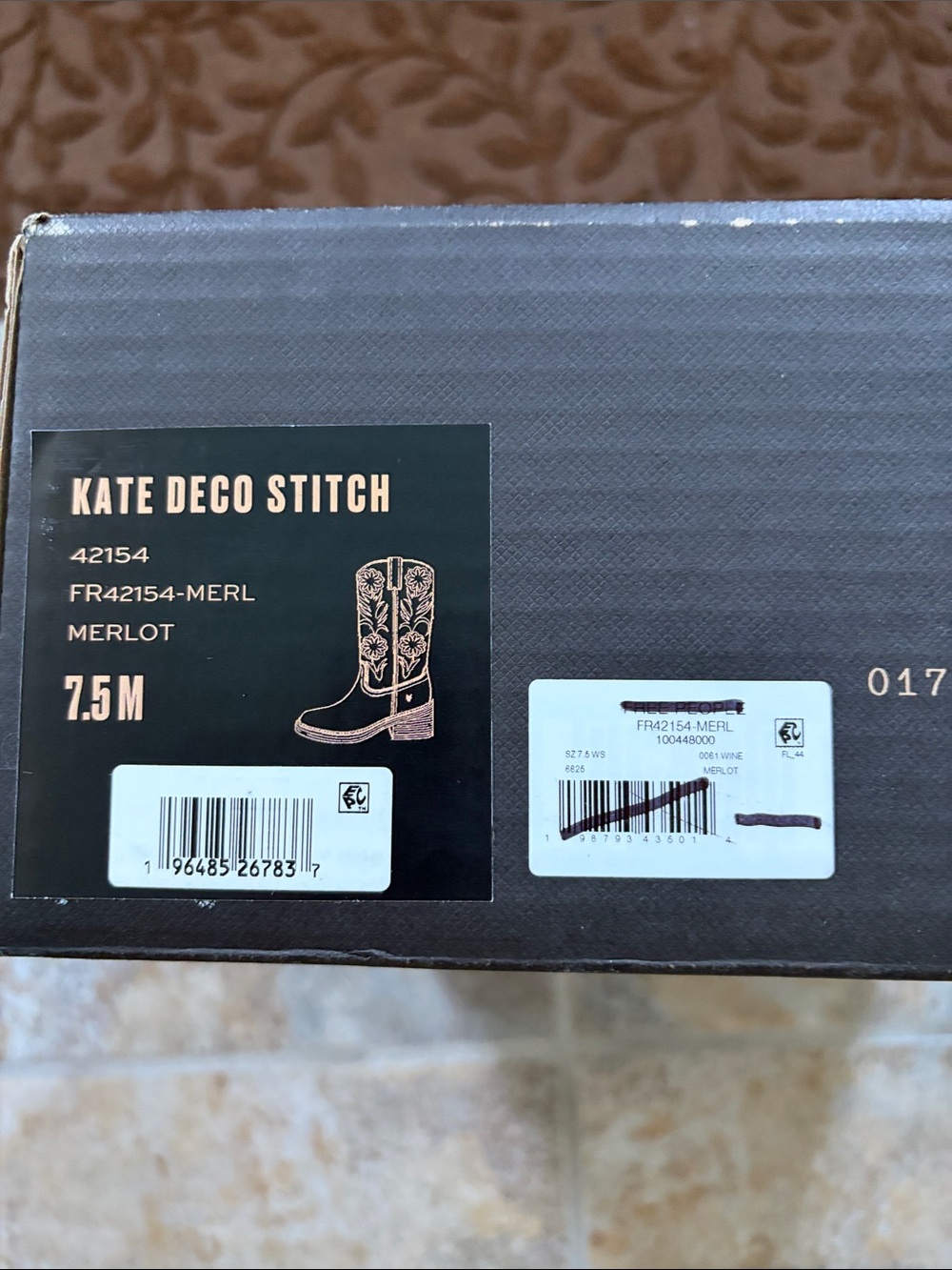 Free People x Frye Kate Deco Stitch Boots in Merlot Size 7.5 NIB - Picture 5 of 15